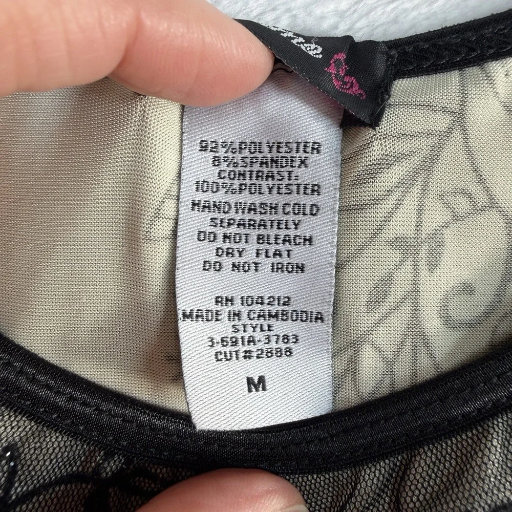 Y2K Cocomo M Babydoll Top Sheer Whimsigoth Whimsy Fairy Coquette Baddie‎ Sexy